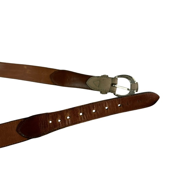 Genuine BARCELINO Taupe Braided Nubuck Leather Belt 44 Large - Picture 9 of 9